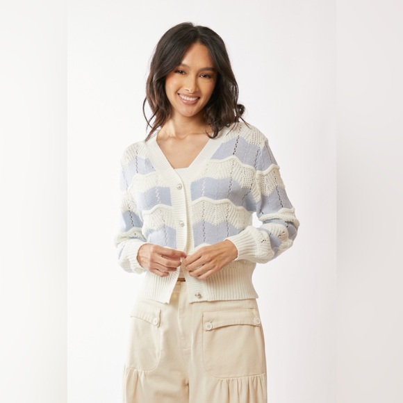 Davi Dani Button Up Front V Neckline Cardigan Sweater